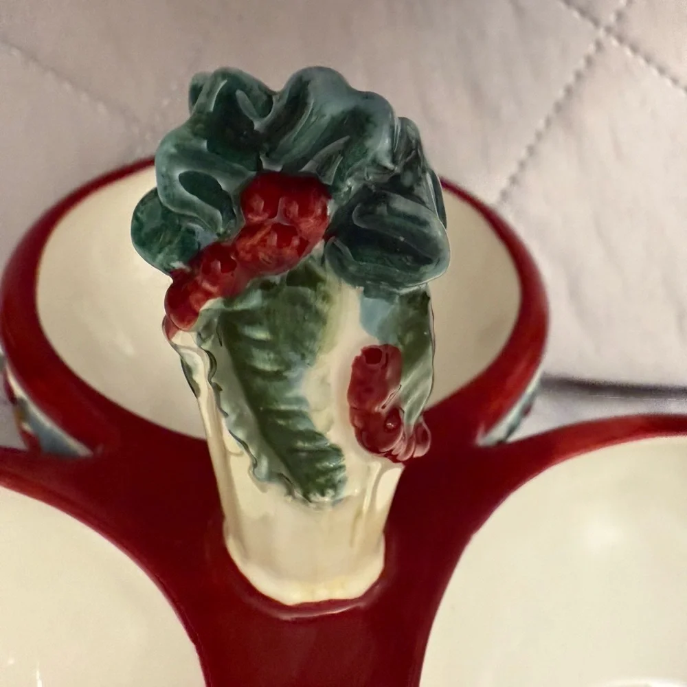 Pfaltzgraff Holiday Garland Triple Section Server